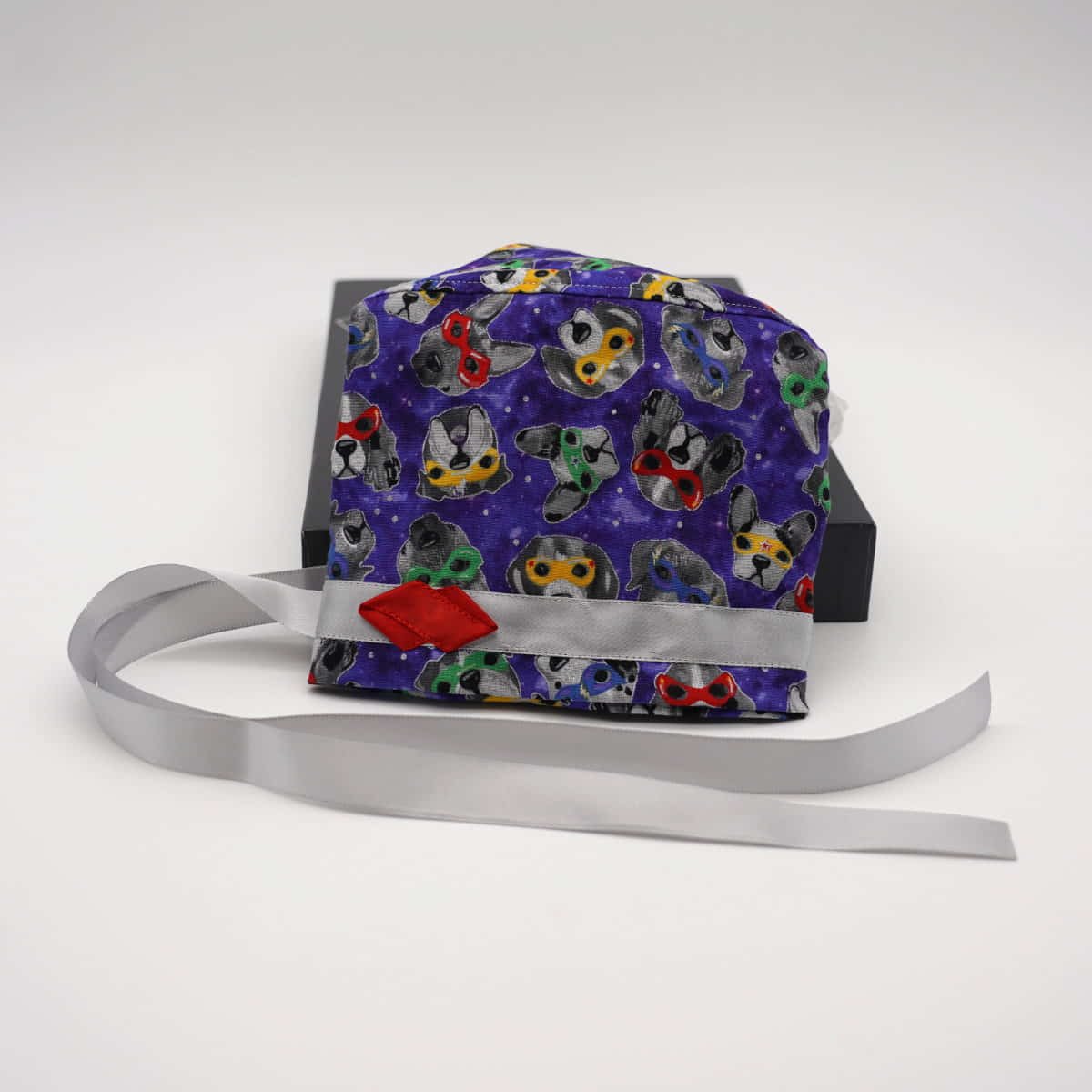 Dogs With Masks Ribbon Tie Scrub Cap Phancy Phish Crafts
