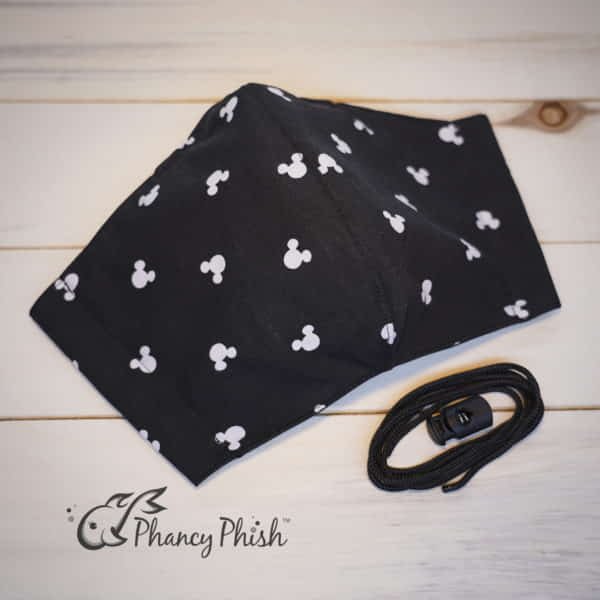 Mouse on Black Face Mask